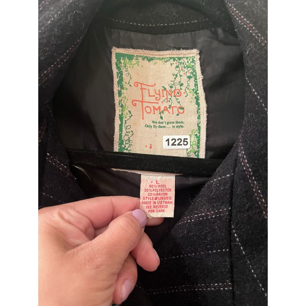 Flying Tomato L wool preppy academia goth coat jacket - Picture 4 of 5